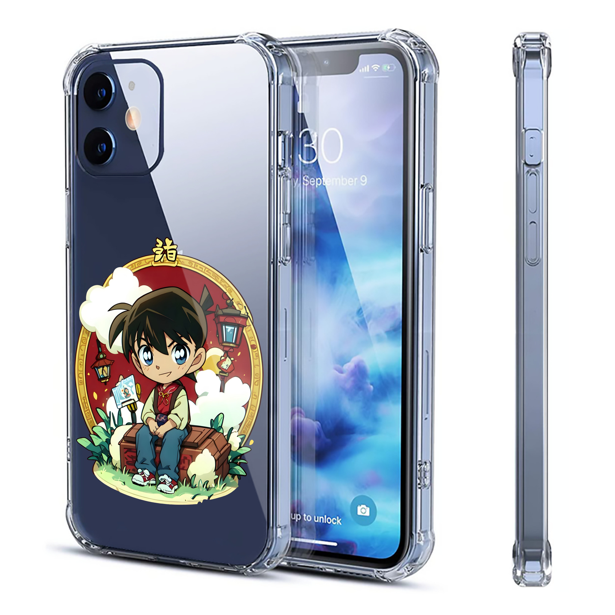 （画像用） 名探偵コナン 江戸川 コナン Detective Conan Conan Edogawa 【iPhone 12シリーズ対応】透明スマホケース（クリアソフトケース）